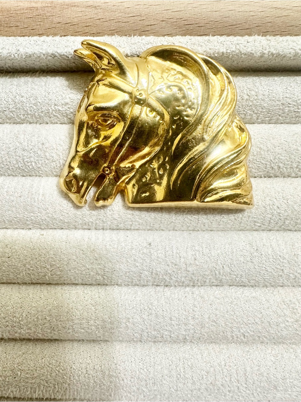Vintage Gold Plated Gold Horse Head